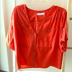 Amanda Uprichard Bright Tomato Blouse